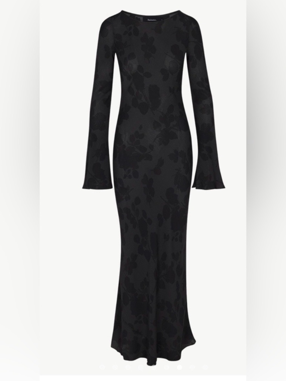REFORMATION BLACK SILK MIDI DRESS - Picture 2 of 16